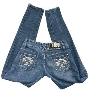 Miss Rudy‎ Dark Wash Embellished Skinny Jeans